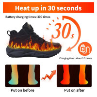 Womens mens hiking shoes 35, winter shoes warm sneakers, heated shoes, trekking low shoes, black, EU 35.