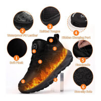 Womens mens hiking shoes 35, winter shoes warm sneakers, heated shoes, trekking low shoes, black, EU 35.