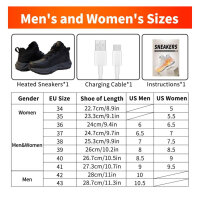 Womens mens hiking shoes 35, winter shoes warm sneakers, heated shoes, trekking low shoes, black, EU 35.