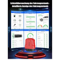 OBD2 diagnostic tool, 5.4 Bluetooth, wireless, professional engine inspection, smog control, compatible with iOS and Android.