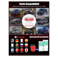 OBD2 diagnostic tool, 5.4 Bluetooth, wireless, professional engine inspection, smog control, compatible with iOS and Android.