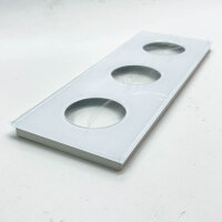 PANGTZEEN Schuko Steckdose 3 Fach, Vollspiegel, gehärtetes Glas, 224mm, 16A, Unterputz, weiß, ideal für Wohn- und Arbeitsräume.