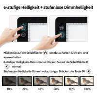 elice Wiederaufladbare A2 Leuchttisch, Batteriebetrieb, 5200mAh, 3 Lichtmodi, ultradünn, 6-stufige Helligkeit, ideal für Skizzieren.