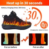 Damen Herren Wanderschuhe 38, Winterschuhe Warm Sneaker, Wiederaufladbare Beheizte Schuhe, Trekkinghalbschuhe Black, EU M