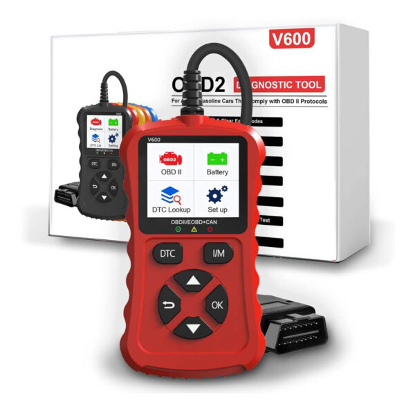 iKiKin OBD2 Scanner, Automatischer Fehlercode Leser, für OBD II/EOBD Fahrzeuge, Fehlerspeicher Auslesen, Strahlend Rot.