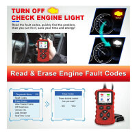 iKiKin OBD2 Scanner, Automatischer Fehlercode Leser, für OBD II/EOBD Fahrzeuge, Fehlerspeicher Auslesen, Strahlend Rot.