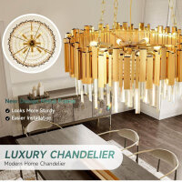 AOOCHOK, Rund Kristall Hängeleuchte, Pendelleuchte,...