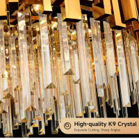 AOOCHOK, Rund Kristall Hängeleuchte, Pendelleuchte, 12xE14, 75cm Durchmesser, modern, gold, ideal für Wohnzimmer, Esszimmer, Restaurant.