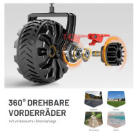 TIMBER RIDGE XXL Bollerwagen, faltbar, breite Reifen, Getränkehalter, verstellbarer Griff, 100kg Belastbarkeit, ideal für Garten und Camping.