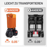 TIMBER RIDGE XXL Bollerwagen, faltbar, breite Reifen, Getränkehalter, verstellbarer Griff, 100kg Belastbarkeit, ideal für Garten und Camping.