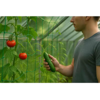 ANYUNKEY Premium Ranknetz 2,5x2m, Rankhilfe für Gurken & Tomaten, inkl. Clips & Pflanzenbinder, UV-beständig, reißfest.