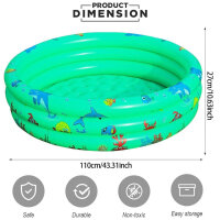 Paddling pool for children, inflatable pool, 200x150 cm,...