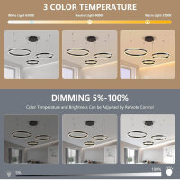 Sucikorio Kronleuchter, LED 88W, Dimmbar 5%-100%,...