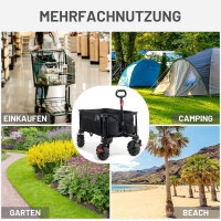 TIMBER RIDGE XXL Bollerwagen, Faltbar, Strandwagen, breite Reifen, Bremse, Getränkehalter, verstellbarer Griff, 100kg Belastbarkeit.