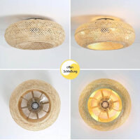 Retro E27 ceiling fan, quiet, with lighting, remote control, 6-speed motor, ideal for living room, bedroom, dining room.