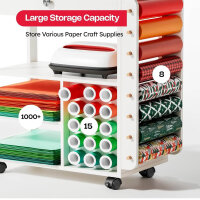Crafit Bastelwagen, Organizer Tisch, rollend, kompatibel mit Cricut, mit Halterungen für Vinylrollen, ideal für Bastelzimmer und Home Office.
