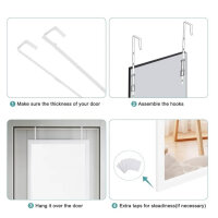Dripex wall mirror 45x119cm, unbreakable, height-adjustable, with hooks, ideal for hallways and wardrobes, color: white.