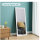 Dripex wall mirror 45x119cm, unbreakable, height-adjustable, with hooks, ideal for hallways and wardrobes, color: white.