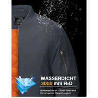 MAGCOMSEN mens bomber jacket, L, winter jacket, warm lined, windproof, 4 pockets, retro pilot style, gray.