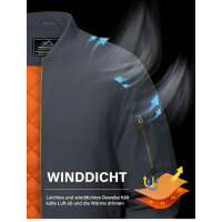 MAGCOMSEN mens bomber jacket, XXL, winter jacket, warm lining, windproof, 4 pockets, grey, ideal for leisure and transitional periods.