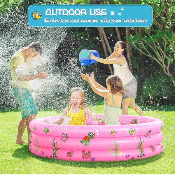 Paddling pool for children, inflatable pool, ideal for hot days, easy to transport, safe and colorful, fun for the little ones.
