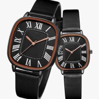 CIVO Paaruhr, Schwarz, Armbanduhr, Elegantes Leder,...