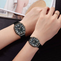 CIVO Paaruhr, Schwarz, Armbanduhr, Elegantes Leder, Quarz, Wasserdicht, Minimalistisch, Geschenk für Paare.