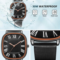 CIVO Paaruhr, Schwarz, Armbanduhr, Elegantes Leder, Quarz, Wasserdicht, Minimalistisch, Geschenk für Paare.