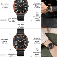 CIVO Paaruhr, Schwarz, Armbanduhr, Elegantes Leder, Quarz, Wasserdicht, Minimalistisch, Geschenk für Paare.