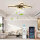 LED ceiling fan 65W, dimmable, app & remote control, 6 speeds, quiet, ideal for living room & bedroom.