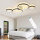 Modern LED ceiling light, dimmable, 5 rings, remote control, acrylic ring, ideal for living room and bedroom (black).
