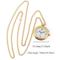 Shmiou French Watch for Women, Gold Pendant, Round Bezel, Strong Alarm Clock, Ideal for Elderly.