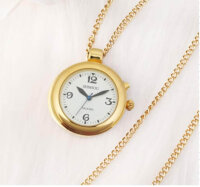 Shmiou French Watch for Women, Gold Pendant, Round Bezel, Strong Alarm Clock, Ideal for Elderly.