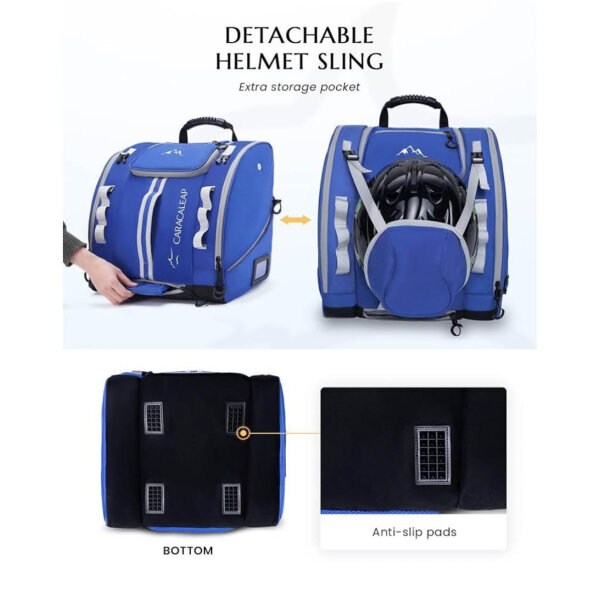 Skischuhtasche, Blau, für Skifahren & Snowboarden, wasserdichter PVC-Boden, ideal für Reisegepäck, viel Stauraum.