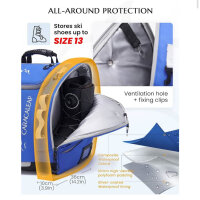 Skischuhtasche, Blau, für Skifahren & Snowboarden, wasserdichter PVC-Boden, ideal für Reisegepäck, viel Stauraum.