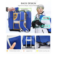 Skischuhtasche, Blau, für Skifahren & Snowboarden, wasserdichter PVC-Boden, ideal für Reisegepäck, viel Stauraum.