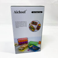 Silicone freezer containers, 2 pack, extra large freezer tray, blue, for soup, broth, sauce, ice cubes, 4 large servings.