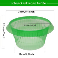 SMUJU 12 pieces, protective collar, anti-snail, Ø 24 cm, green, protects lettuce and cabbage plants from animal damage.