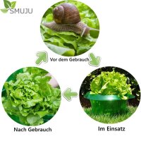 SMUJU 12 pieces, protective collar, anti-snail, Ø 24 cm, green, protects lettuce and cabbage plants from animal damage.