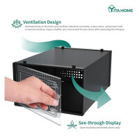 YITAHOME shoe boxes, set of 12, stackable storage boxes, transparent, ventilated, for shoes up to size 46, black.