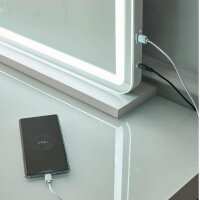 Saimeihome makeup mirror 80x55 cm, Hollywood, dimmable lighting, 3 light modes, touch control, 10x magnification, charging port.