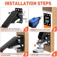 SPACEKEEPER Werkbank-Rollen Kit, 400KG, Hochleistungs-Rollroller, 3 Zoll, für Werkbänke, Maschinen, 4 Stück, Schwarz.