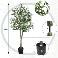 YOLEO Olivenbaum 150cm Künstlich – Realistischer Kunstbaum für Wohnzimmer, Schlafzimmer, Büro. Ideal als Deko, naturgetreue Optik.