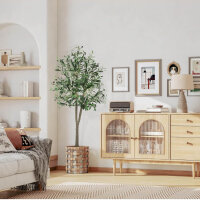 YOLEO Olivenbaum 150cm Künstlich – Realistischer Kunstbaum für Wohnzimmer, Schlafzimmer, Büro. Ideal als Deko, naturgetreue Optik.