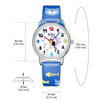 CIVO Kinderuhr, Analog Quarz, Wasserdicht, Leder, für Mädchen und Jungen, Lernuhr, 3-12 Jahre.