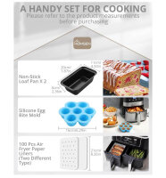 HOMGEN Air Fryer Zubehör, 6-teilig, Heißluftfritteuse, für Ninja Foodi AF400EU/AF300EU, 8L-9.5L, Grillrost, Backpapier.