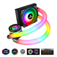 Empire Gaming Guardian P - W120 AIO-Wasserkühlung, 120 mm, 5V RGB, kompatibel mit Intel LGA 1700/1200/115X/1366/2066/12, AMD AM5/AM4, Schwarz.