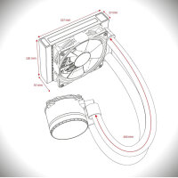 Empire Gaming Guardian P - W120 AIO-Wasserkühlung, 120 mm, 5V RGB, kompatibel mit Intel LGA 1700/1200/115X/1366/2066/12, AMD AM5/AM4, Schwarz.