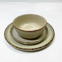 Rustic Steingut Geschirrset 36 tlg., 12 Personen, Beige,...