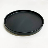 Stoneware tableware set Manhattan 24 pieces, urban table service for 8 people, matt black, stylish bowl and plate set.